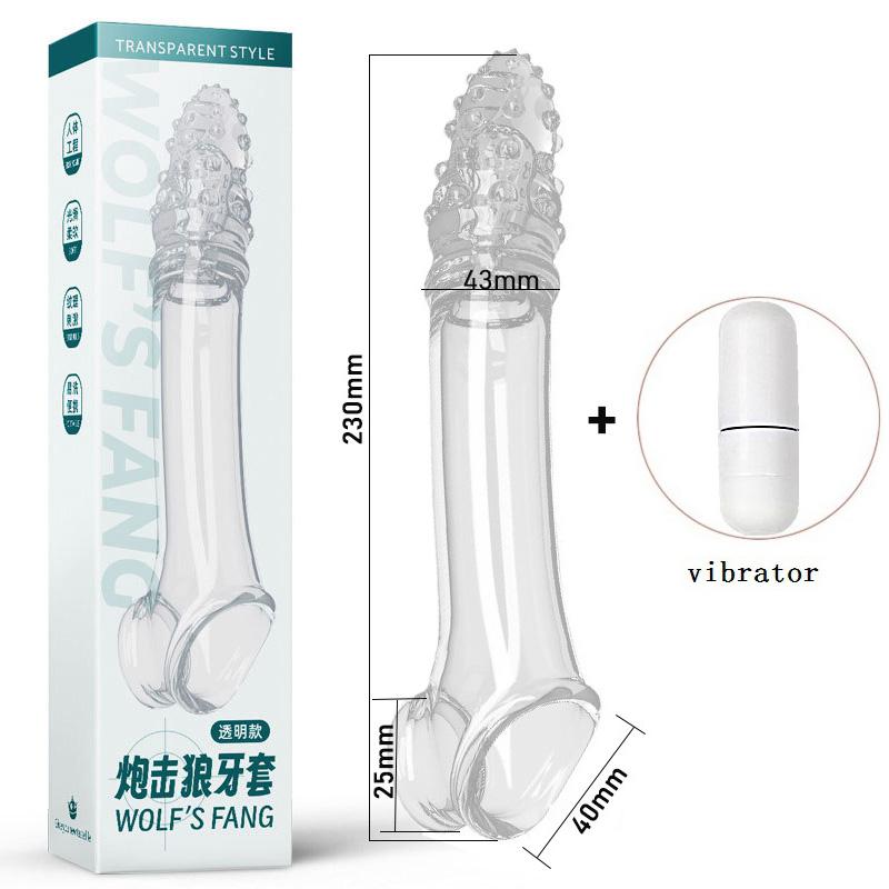 Extend Penis Enlargement Sleeve Vibrator Cock Ring Reusable Condoms Sex Toys for Men G Spot Vibrating
