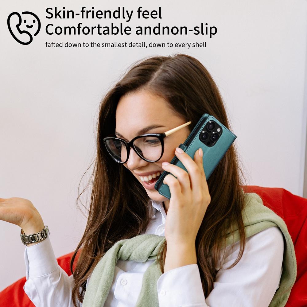 RFID Bloking Phone Case with 6 Card Slots & Cash Pocket Kickstand PU Leather Wallet Case with Wrist Strap for iPhone 17/16/15, Samsung, Xiaomi