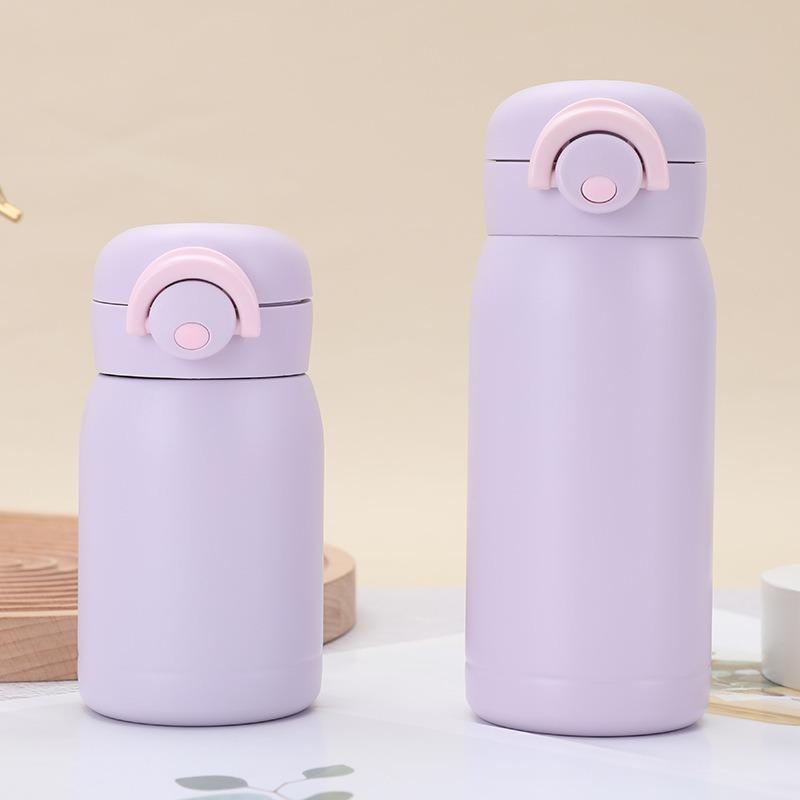Double Wall Insulated Thermos 304 Stainless Steel Vaccum Flask Outdoor Portable Bouncing Lid Water Cup Mini Vacuum Water Bottle