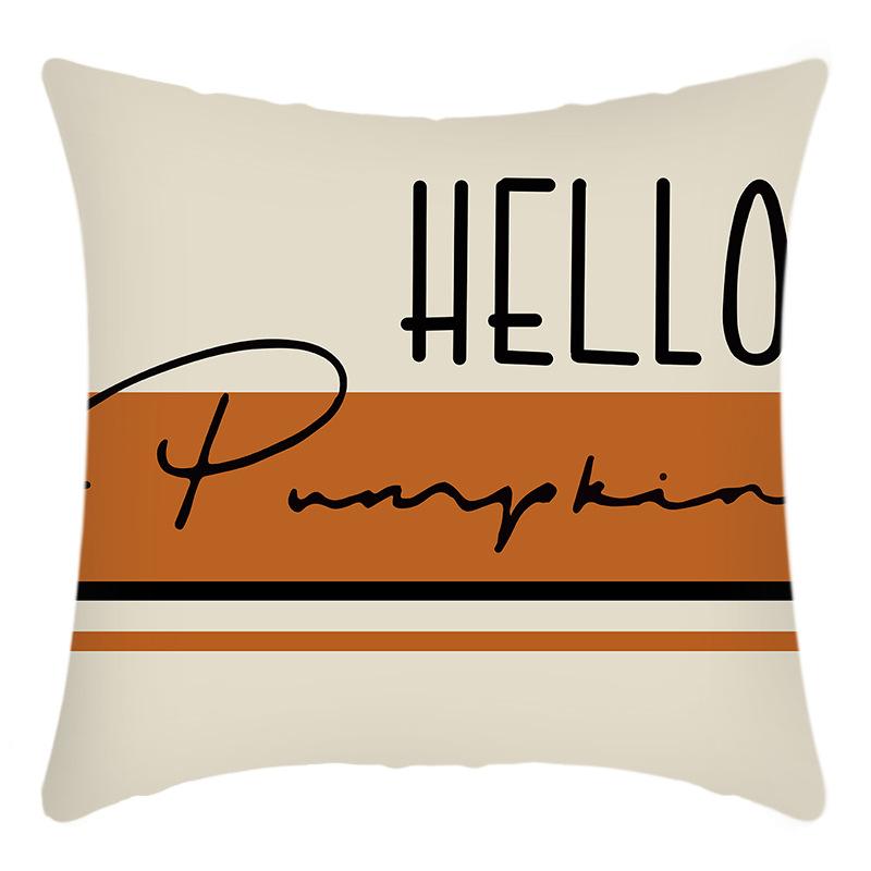 New Thanksgiving Series Pumpkin Short Plush Linen Sofa Cushion Cover