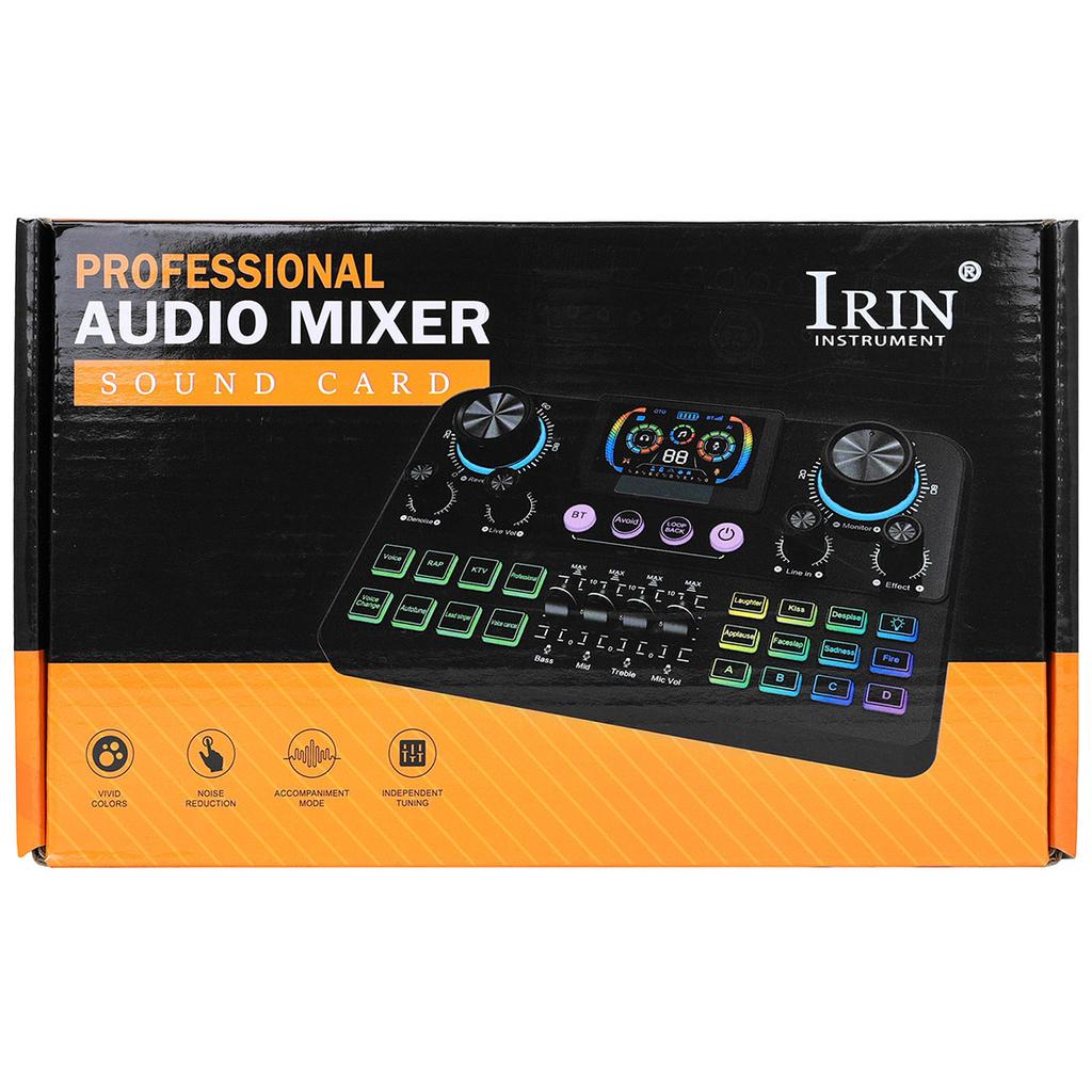SX03 Live Sound Card Audio Mixer for Karaoke Broadcast KTV Singing Live Sound Mixer Podcast Equipment Bundle Sound Card Type-C