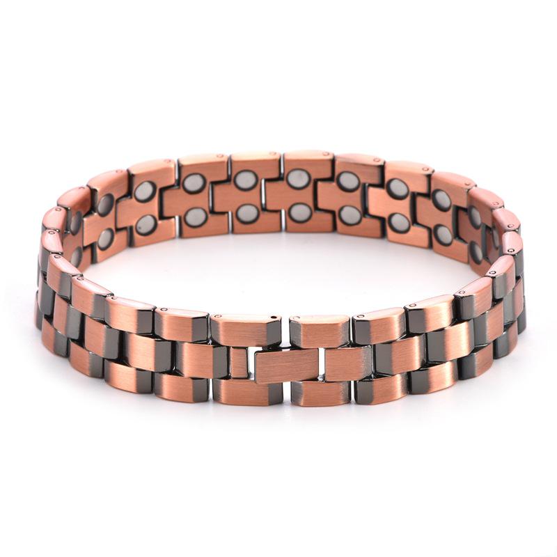 

Men s Red Copper Double Row Magnetic Energy Bracelet червоний/мідний