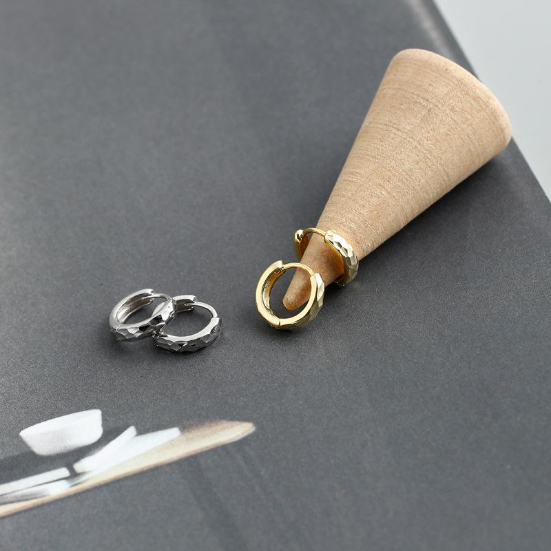 Fashion NEW INS Best Selling 925 Sterling Silver Irregular Craftsmanship Round 18k Gold Plated Hoop Earring for Women