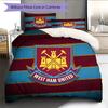 West Ham United F.C.  Wzorzysty Zestaw Pościeli Kołdra Dekoracja Domu Prezent (1 * poszwa na kołdrę + 2 * poszewki na poduszki bez rdzenia)
