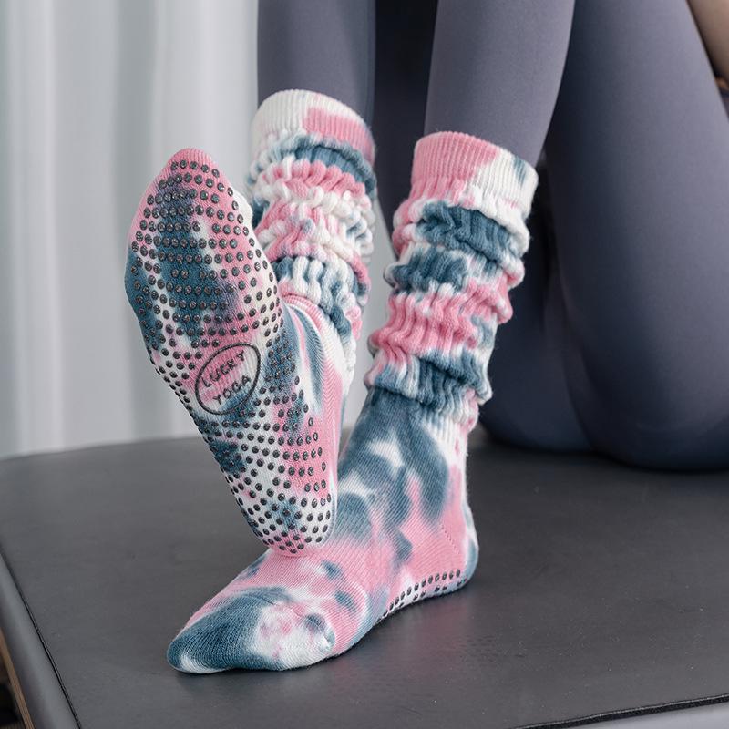 Tie-Dye Rutschfeste Pilates- & Yoga-Socken - Atmungsaktiv, Professionelle Fitness-Bodensocken