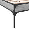 Bed Frame Gray Sonoma 140 x 200 cm Particleboard and Metal