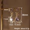 French purple water drop earrings, bow zircon light luxury jewelry, unique design temperament spring earrings