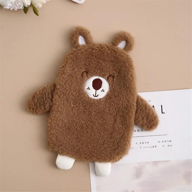350ML Cute Hot Water Bottle with Cute Plush Cover Lovely Cartoon Hot Water Bag Explosion-proof Portable Hand Warmer Gift