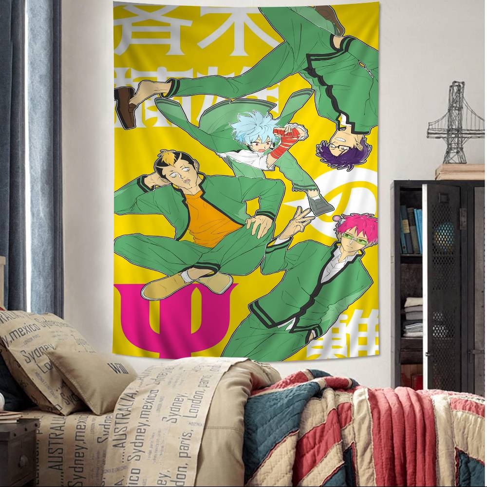 Manga The Disaster Of Nanxiong Saiki K Printed Large Wall Tapestry Art Science Fiction Room Home Decor Decor Blanket