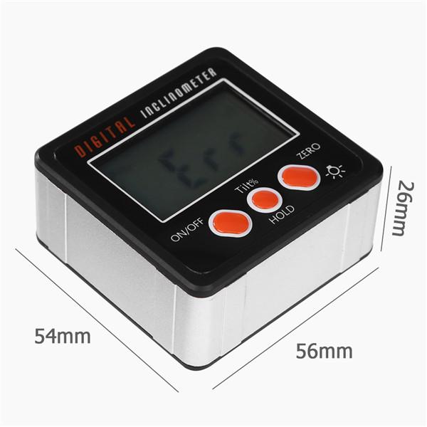 Produktbild von Digitaler Winkelmesser 360° Mit Laser – 4-seitig Magnetisch, 0,05° Auflösung, LED-Display
