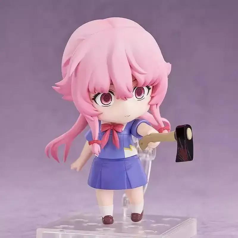 Anime Nendoroid Yuno Gasai 2316 Future Diary Chibi Action Figures Model Toys With Swappable Face Desktop Ornament Statues Gifts