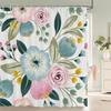Flower Leaf Printing Shower Curtain Waterproof 3D Fabric Floral Plant Leaves Bathroom Curtain with 12 Hooks Home Decoration