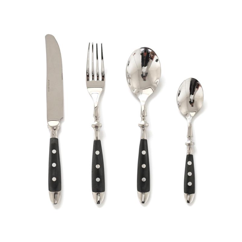 Creative New Star 430 Mirror Finish Western Cutlery Set: Steak Knife, Fork, Spoon - Ideal for Hotels and Restaurants.
