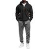 Men's Lined Hoodie Sweatshirt Set with Zipper and Multiple Pockets Casual Winter Outfit