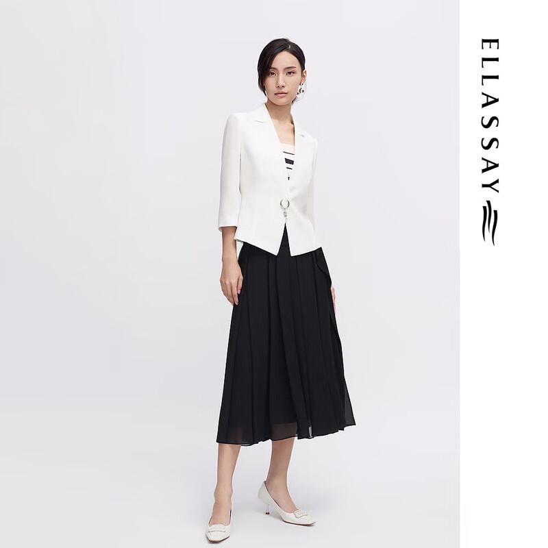 ELLASSAY Women's 3/4 Sleeve Cropped Blazer