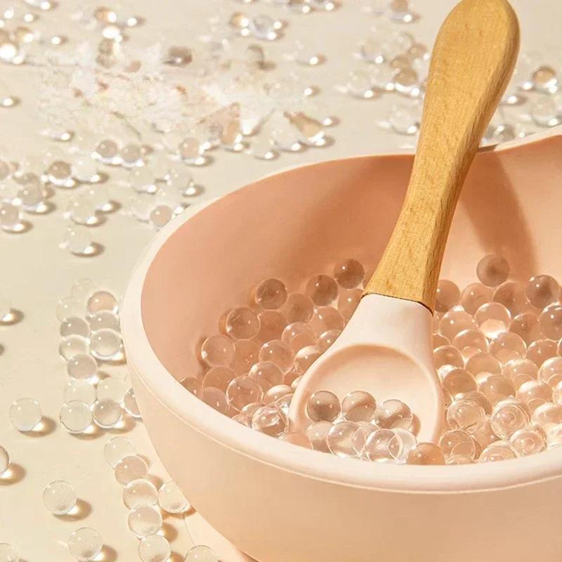 Baby Feeding Bowl Food Grade Silicone Anti Drop Snack Bowls Training Toddler Children's Tableware Solid Color Durable Plates