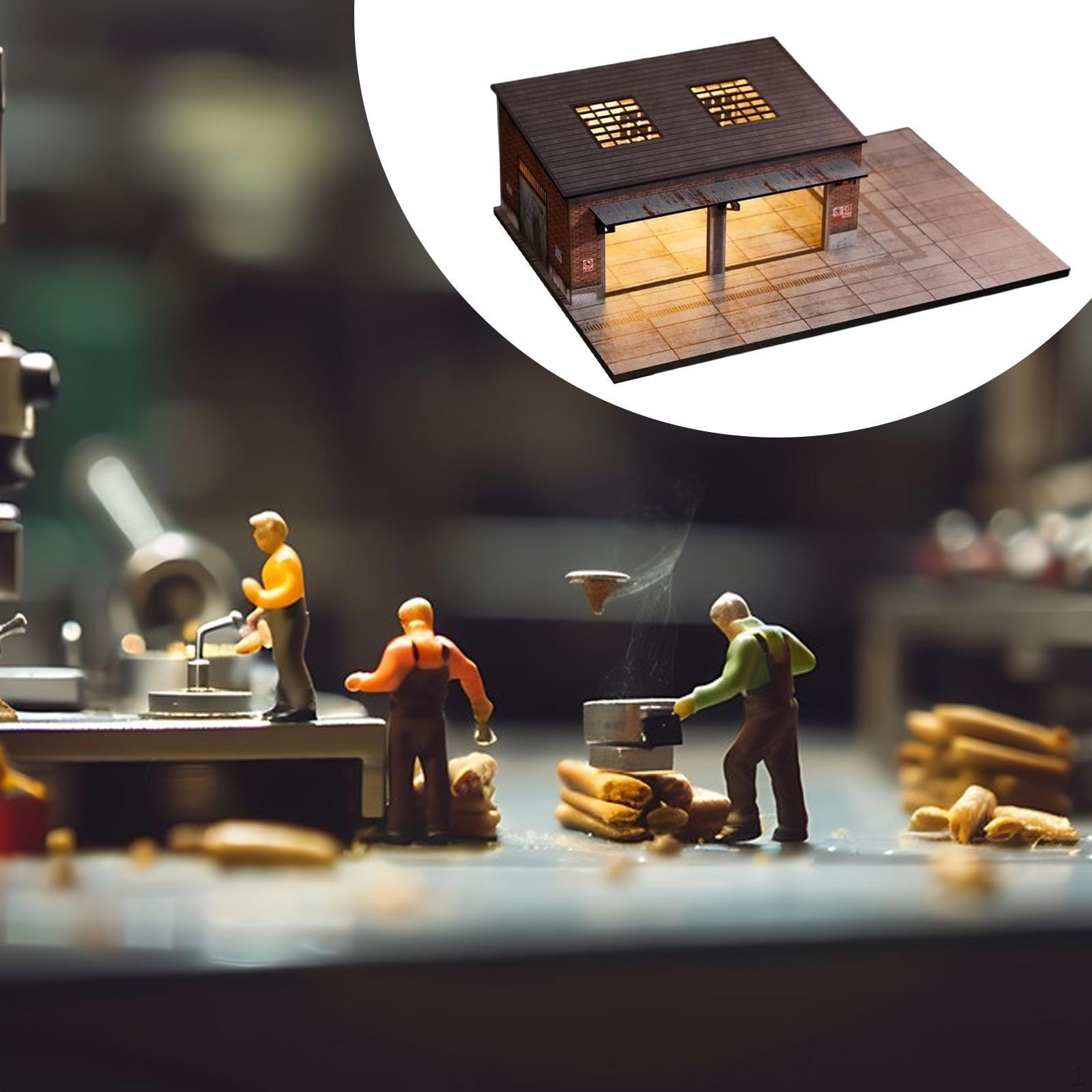 1/64 Warehouse Scene Model, Garage Layout, Simulation Factory Building Miniature