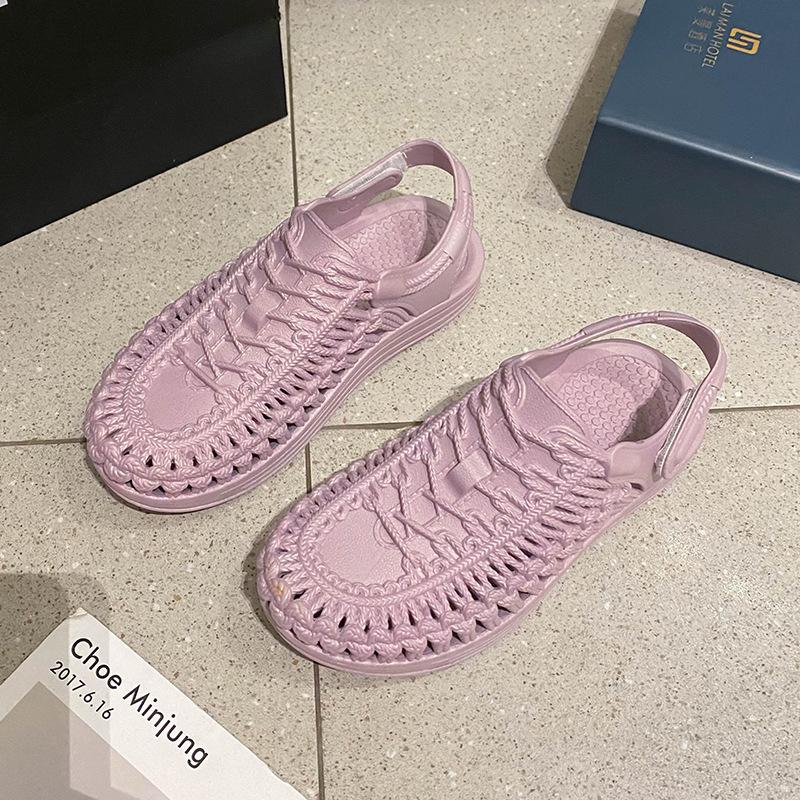 

Летние сандалии женские сумка голова шнуровка верхняя одежда полые пляжные туфли уличный отдых нескользящие универсальные простые река 38-39