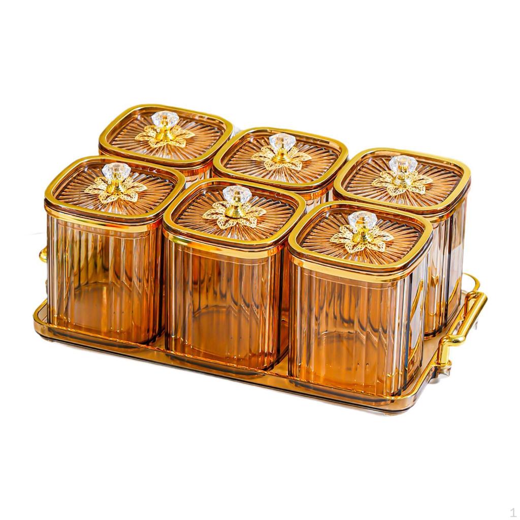 Appetizer Plate for Dried Fruits, Divided Serving Box with Lid Dining Room