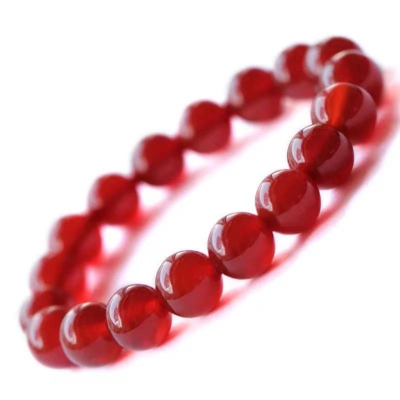 2026 Ximang Red Agate Bracelet Round Beads Chalcedony Black Ornament Scattered S2061316