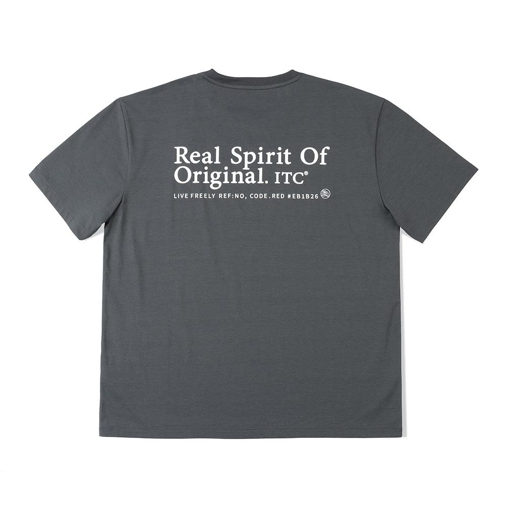 INTERCREW Functional Short Sleeve T-Shirt With Embroidered Points D-Gray Ita2Xr04Adg