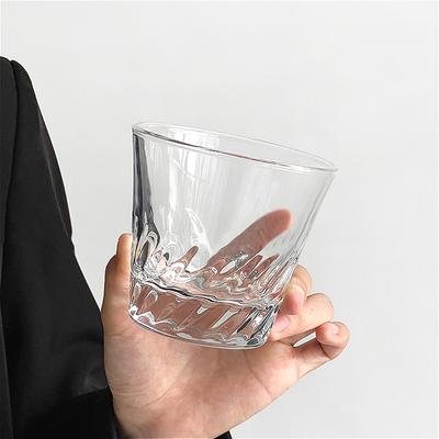 7.9oz/12oz Coffee Mug High End Foreign Wine Glass Luxury Whiskey Glass Thick Bottom Cold Drink Cup Water Bottle Bar Glassware