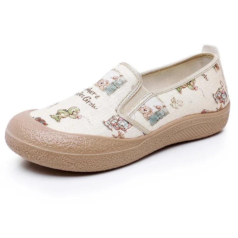Women's Shoes 2025 Cross-border Spring New Thick-soled Breathable Casual Round Head Single Shoes Mother Shoes