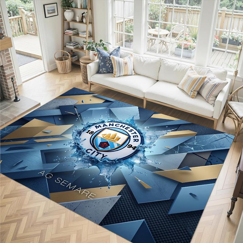 Manchester City Design Kristal Fluweel Tapijt Gezellig Niet?Antislip Bedrukt Tapijt Voor Slaapkamer Woonkamer Entree