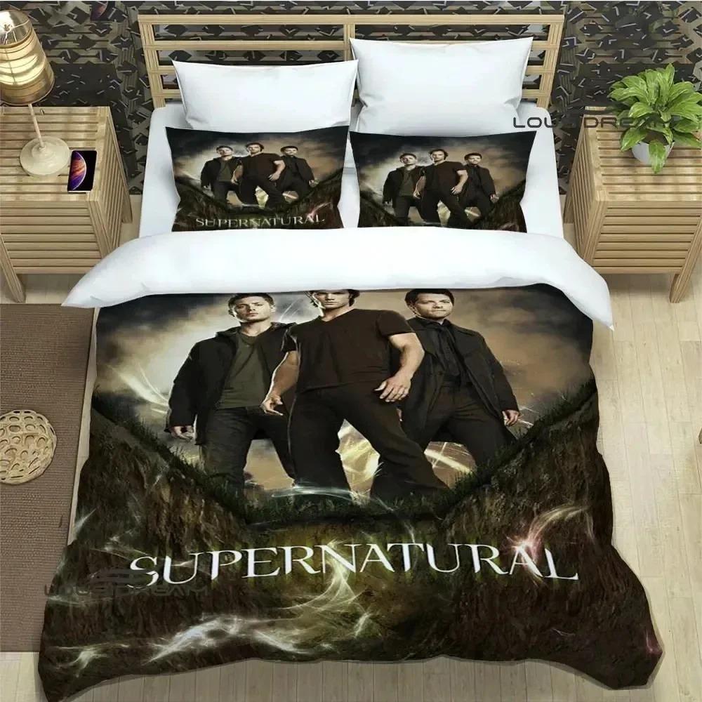 Supernatural Die Jagd beginnt Bettwäsche-Set Schlafzimmer Weich Modern Bettüberwürfe Bequem Kinder Bettbezug Deckenbezug Und Kissenbezug