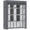 Fabric Wardrobe, with Rails and Shelves - Dark Grey