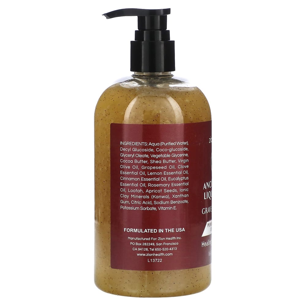 Zion Health Ancient Clay Liquid Soap with Grave Strength Oil, 473ml (16 fl oz)