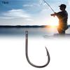 100PCS High Carbon Steel Fishing Hooks with Sharp Barb Hook Fishers Accessory Black with Hole