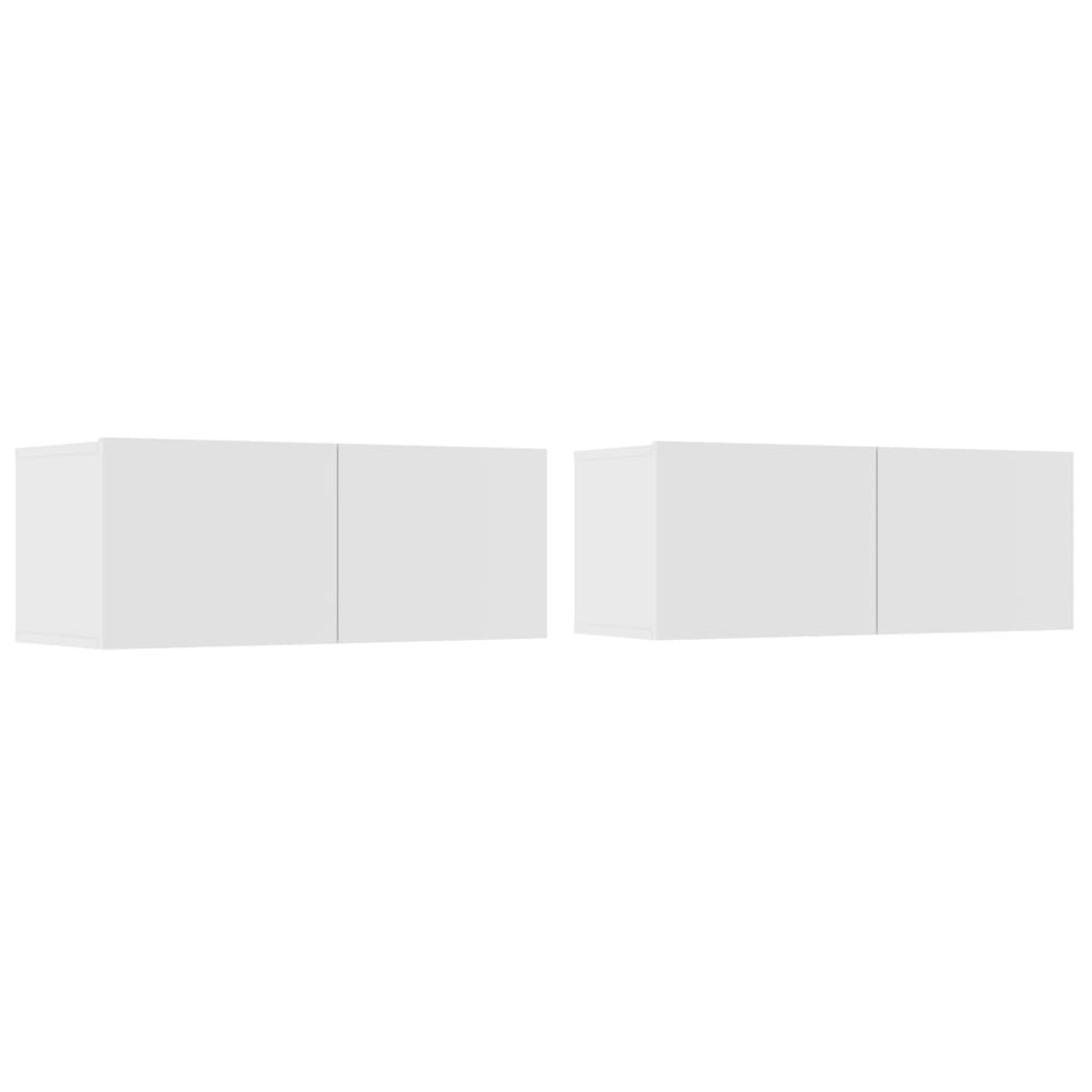 4 Piece TV Cabinet Set White Particleboard