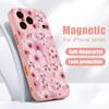 Magnetic For Magsafe Case For iPhone 17 Pro Max Full Screen Peach Blossoms Skin Feeling Cover For iPhone 16 15 14 13 Pro Max