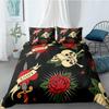 Gothic Death Moth Skull Duvet Cover King Size Microfiber Bedding Set For Teen Boy Skeleton Love Heart