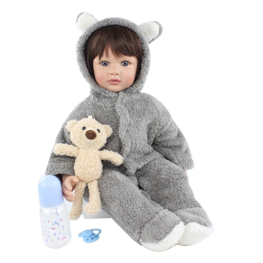 60 CM Soft Silicone Reborn Baby Doll Toy For Girl Vinyl Toddler Boy With Cloth Body Alive Dress Up 60 CM Soft Silicone Reborn Baby Doll Toy For Girl Vinyl Toddler Boy With Cloth Body Alive Dress Up