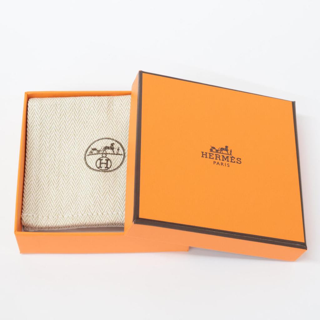 Hermes [Excellent Condition] Olympe Vaux Epsom Hoop Earring White goldUsed