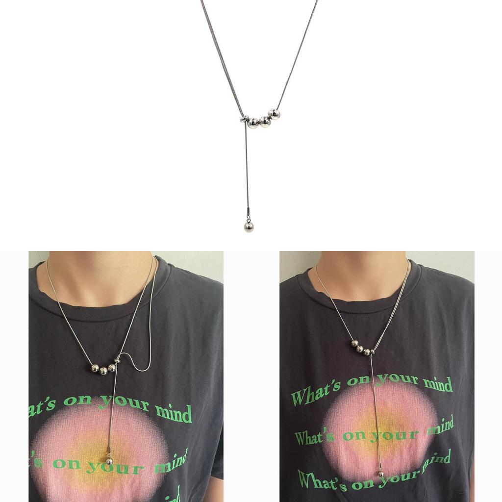 Steel Geometric Necklace With Multilayer Snake Chain For Men And Women