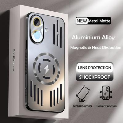 Luxusní pevný kovový kryt pro odvod tepla s magnetickým bezdrátovým nabíjením pro iPhone 14 Plus 13 12 Pro Max Chladivý ochranný zadní kryt