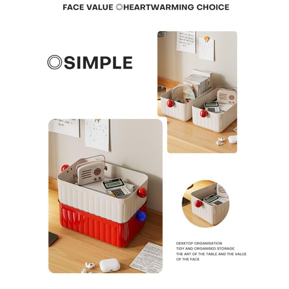 Stackable Desk Organizer Box Large Capacity Stationery Storage Rack Home Office