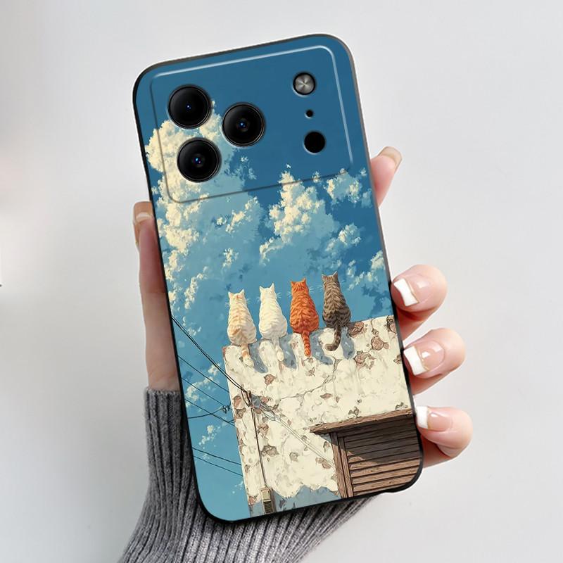 Para Carcasa Doogee Note56 Para Funda de Teléfono Doogee Note 56 Estética Lujo Lindo Genial Niño Niñas Negro Mate Silicona Suave Cubierta Trasera