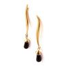 Les Trésors De Lily [C6351] - Gold Plated 'Nora' Golden Onyx Earrings - 35x4 Mm
