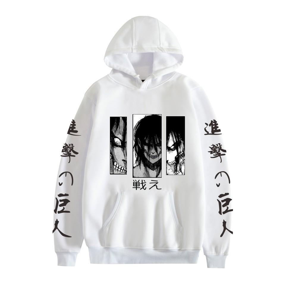 Anime útok na Titany Eren Yeager grafický tisk mikina pro muže a ženy Shingeki no Kyojin Harajuku unisex mikina