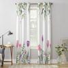 Spring Tulip Flower Plants Window Curtain Living Room Luxury Valance Curtain for Bedroom Home Kitchen Decor Curtain