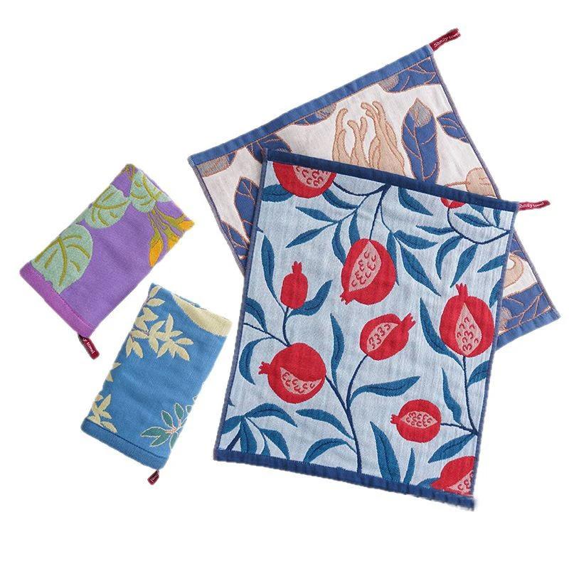 34x40cm Large Hand Towel Kitchen Towel 4Layer Cotton Gauze Pure Cotton Dish Cloth Quick Dry Decorative Tea Towel Home Restaurant