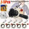 1-5PCS Fluorescent Cable Tie Organizer Storage Cable Tie Holder Portable Cable Tie Storage Tool Electrical Wire Tie Organizer