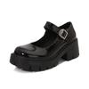 2025 Summer Women's Mary Jane Chunky Heel Leather Shoes with Japanese JK Uniform Black Stockings