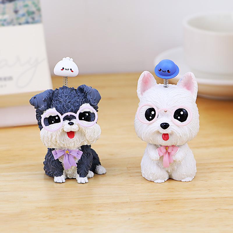 Adorable Pomeranian Dog Figurine: Office Desk & Car Interior Decoration