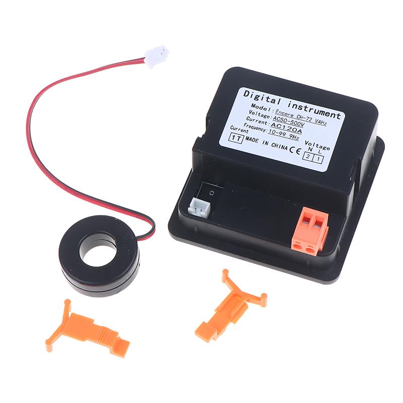 Digital Voltage Current Meter Panel Voltmeter Ammeter Frequency Meter Led Display Ac50-500V 1-120A Embedded Installation