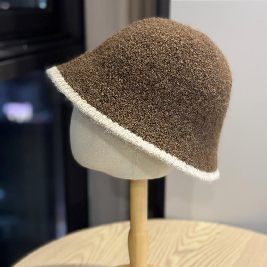 Korean Style Dongdaemun Fisherman Hat for Women In Winter Versatile Face Showing Small Furry Bucket Hat Thickened Plush Warm Basin Hat